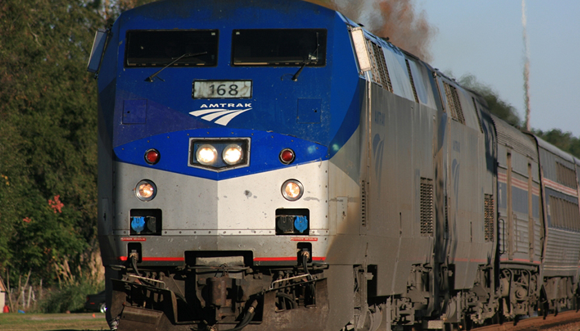 Amtrak 168 leading the Silver Meteor through Folkston, GA in November of 2008.