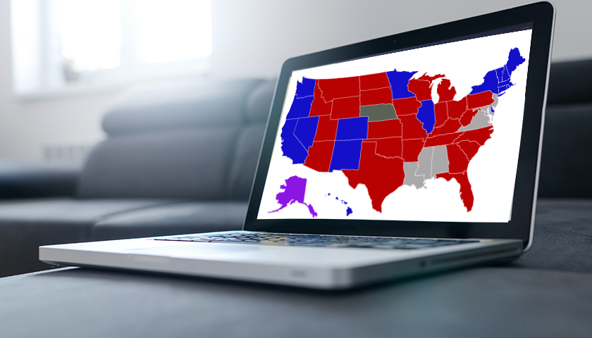 Map of America on a laptop screen